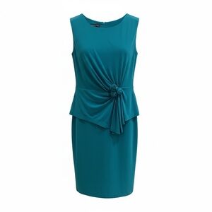 Teal Sleeveless Dress with Knot Detail-Jones New York